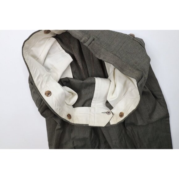 Vintage 70s Streetwear Mens 34x30 Wool Herringbone Wide Leg Chino Pants USA - Picture 7 of 12